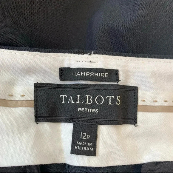 Talbots Pants Woman Size 12 Petite  Hampshire Black Crop Taper  Work Casual - Picture 8 of 12